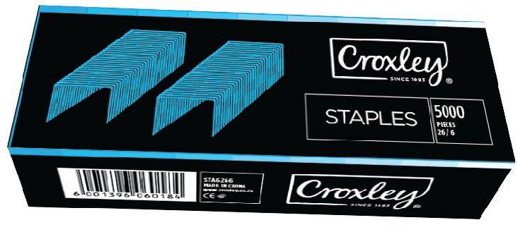 Croxley 26/6 Staples - Box of 5000