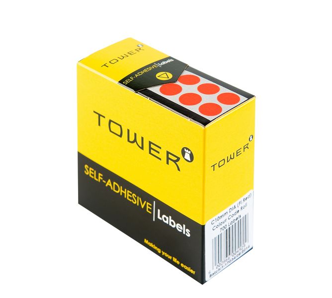 Tower C10 Colour Code Labels - Fluorescent Red
