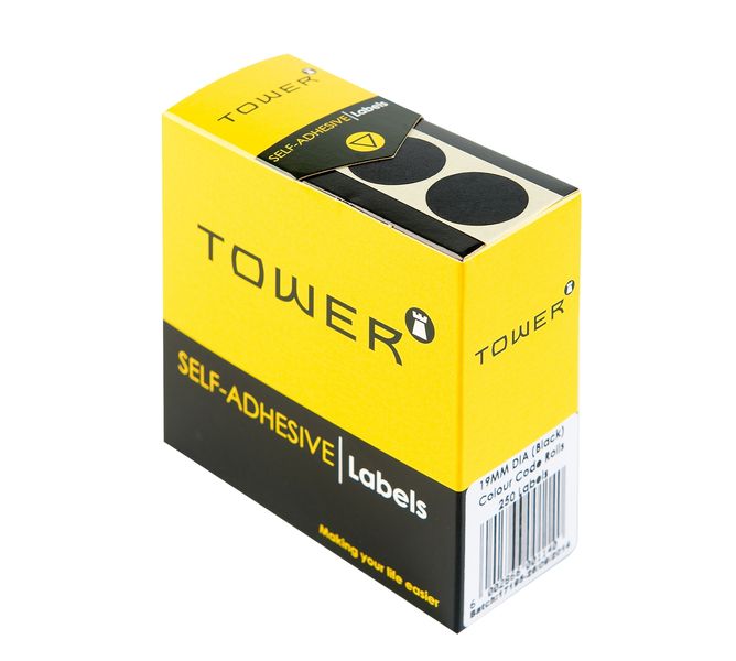 Tower C19 Colour Code Labels - Black