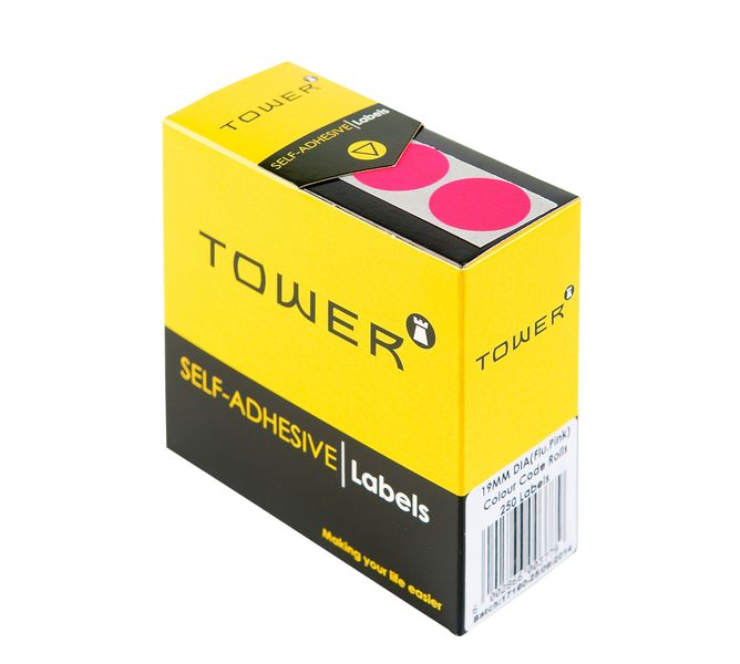 Tower C19 Colour Code Labels - Fluorescent Pink