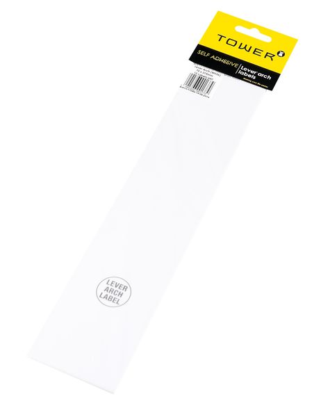 Tower Lever Arch Labels - White (Pack of 12)