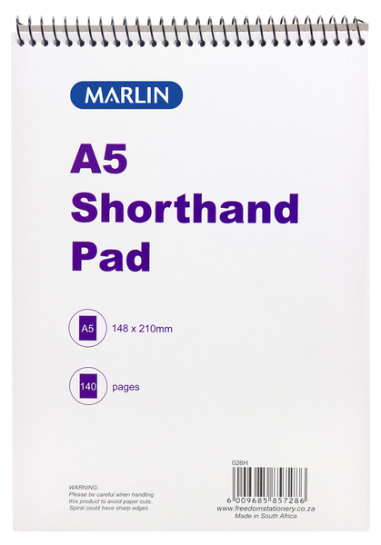 Marlin A5 140 Page Shorthand Pad