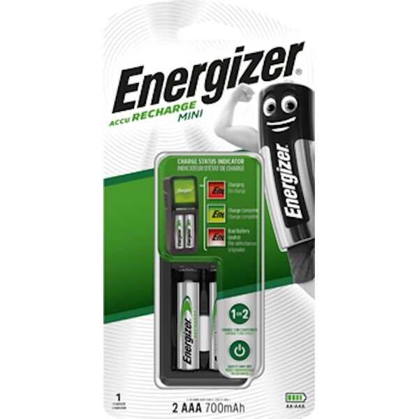 Energizer Mini Charger + 2x NiMH AAA 700mAh Batteries