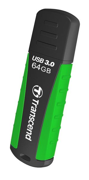 Transcend JetFlash 810 64GB USB Rugged Flash Drive - Green Memory Stick