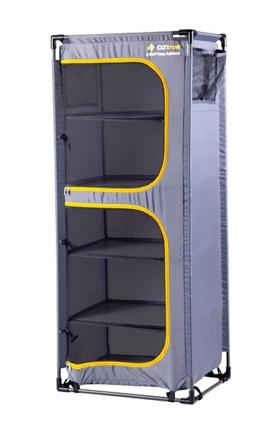 OZtrail 5 Shelf Camp Cupboard - Grey