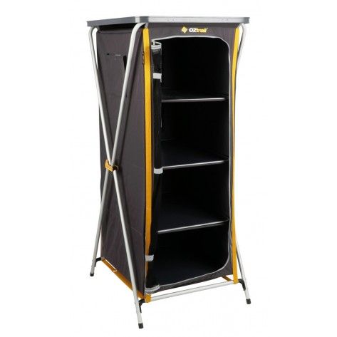 OZtrail - 4 Shelf Deluxe Camp Cupboard - Grey