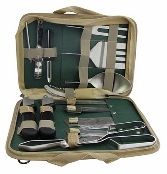 UltraEdge - Intech 15 Piece Camping &amp; Fishing Set - Green &amp; Beige