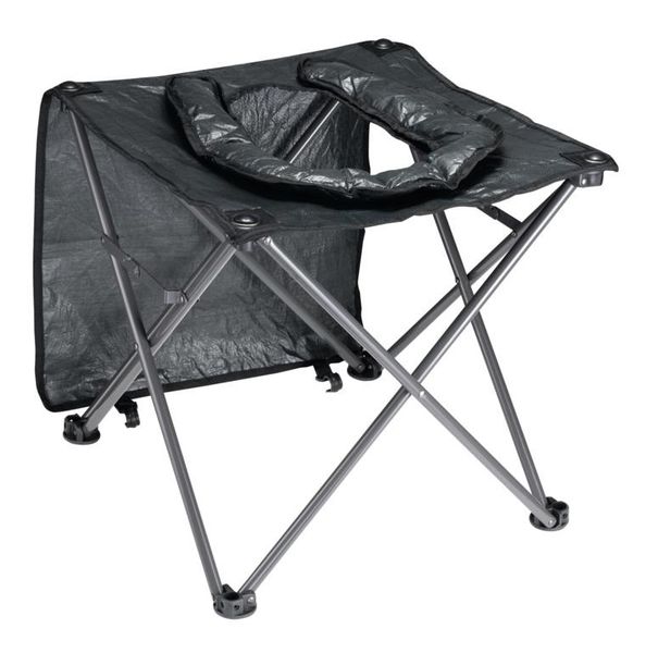 OZtrail Camping Toilet Chair with Flap Black 120kg
