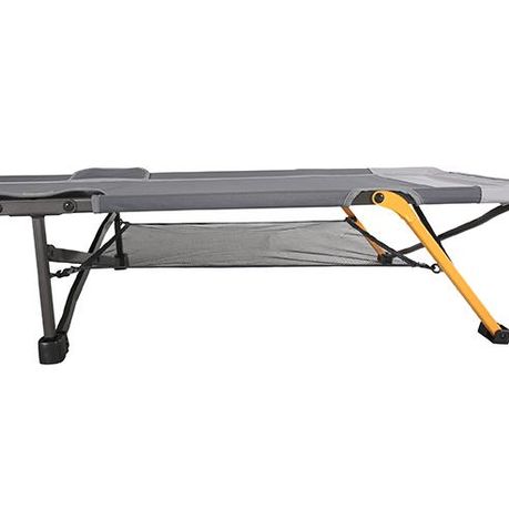 oztrail jumbo padded aluminium cross leg stretcher bed