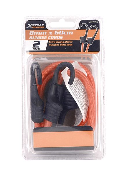 X-Strap - Round Bungee Cords - Red - Set of 2 -120cm X 8mm