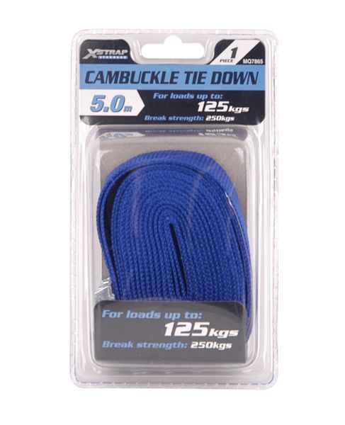 X-Strap - Cambuckle Tie Down Without Hooks - Blue(5M X 25Mm)