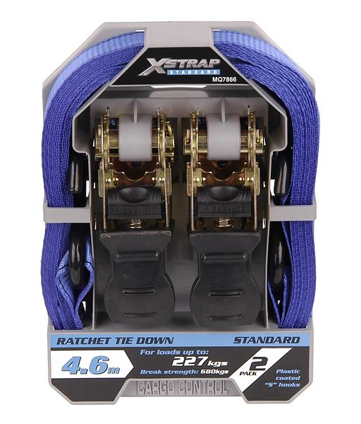 X-Strap - Ratchet Tie Down - Set of 2 - 4.6M X 25mm