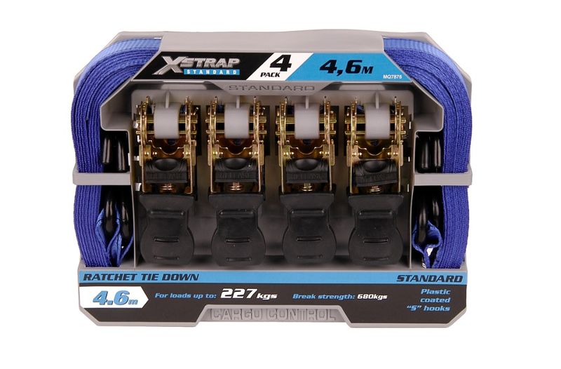 X-Strap - Ratchet Tie Down - Set of 4 - 4.6M X 25mm