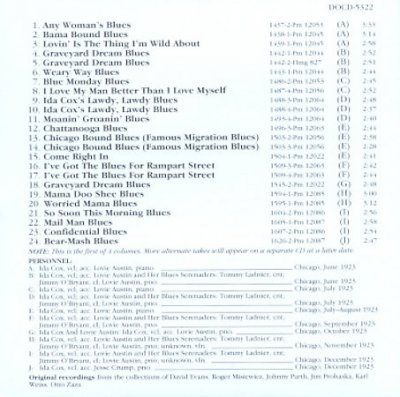 Ida Cox Vol.1 1923-1938 - (Import CD)
