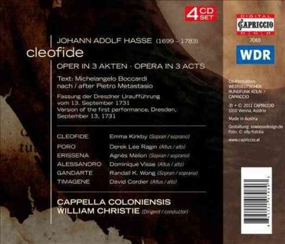 Capella Coloniensis - Hasse: Cleofide (CD)