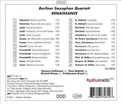 Berliner Saxophone Q - Renaissance (CD)