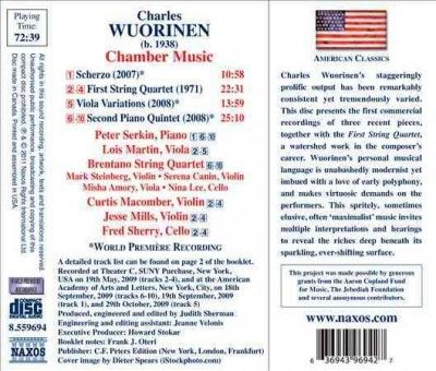 Charles Wuorinen: Scherzo/First String Quartet/... (CD / Album)