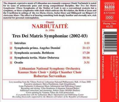 Lithuanian National - Narbutaite: Three Marian Symphonies (CD)