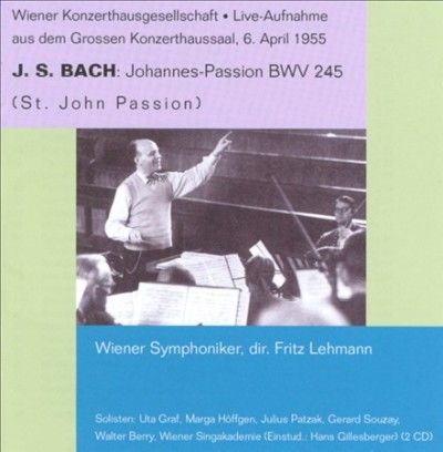 Vienna Symphony Orch - Bach: St John Passion (CD)