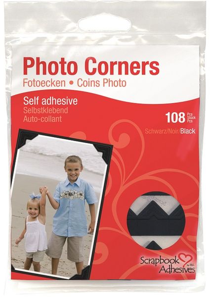 3L Photo Corners - Classic Style Black (Pack of 108 Corners)