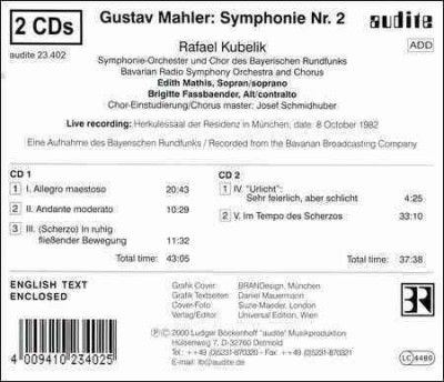 E/schmidhube Mathis - Mahler: Symphony No. 2 (CD)