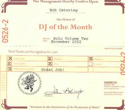Bob Ostertag - Dj Of The Month (CD)