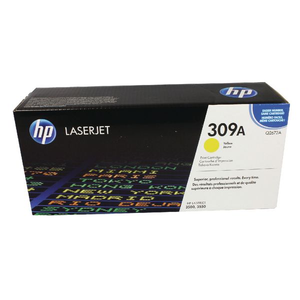 HP 309A Yellow Original LaserJet Toner Cartridge with Smart Printing Technology