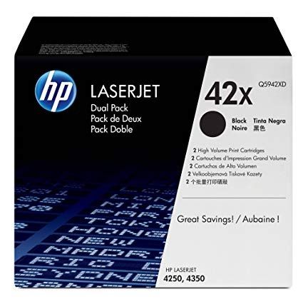 HP 42X High Yield Black LaserJet Toner Cartridges - Dual Pack
