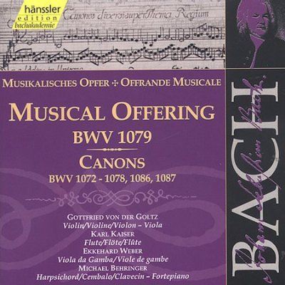 G Von Der Goltz - Bach: Musical Offering/canons Vol 133 (CD)
