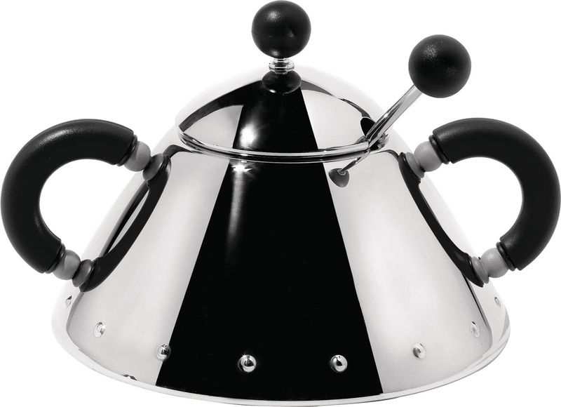 Alessi - Graves Sugar Bowl With Black Handles