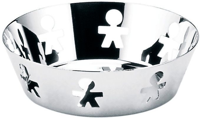 Alessi - Girotondo Silver Round Basket - 18.1 cm