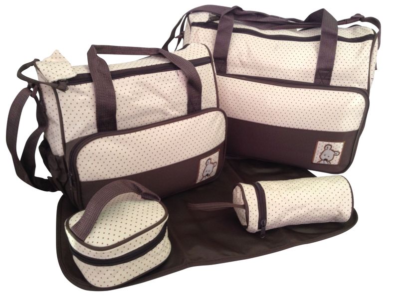 Baby Kingdom 5 Piece Diaper Bag Set - Pink