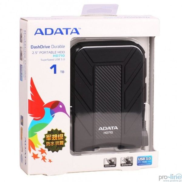 Adata HD710 1TB 2.5 Inch USB 3.0 HDD External Hard Drive - Black