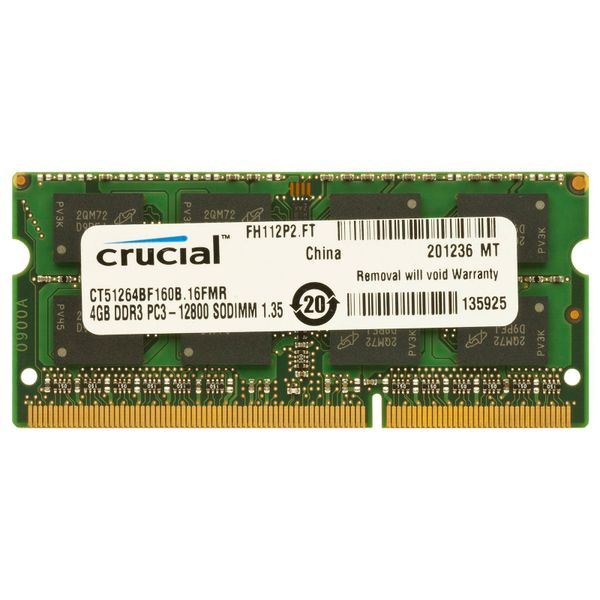 Crucial 4GB DDR3L 1600MHz SO-DIMM Single Rank