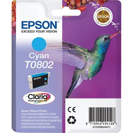 Epson T0802 Cyan Claria Photographic Ink Cartridge