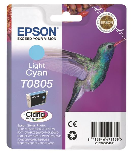 Epson T0805 Light Cyan Claria Photographic Ink Cartridge