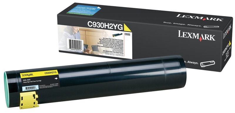 Lexmark C935 Yellow High Yield Toner Cartridge, 24K