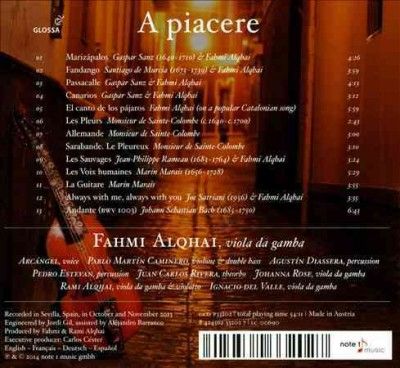 A Piacere: Music for Viola Da Gamba (CD / Album Digipak)