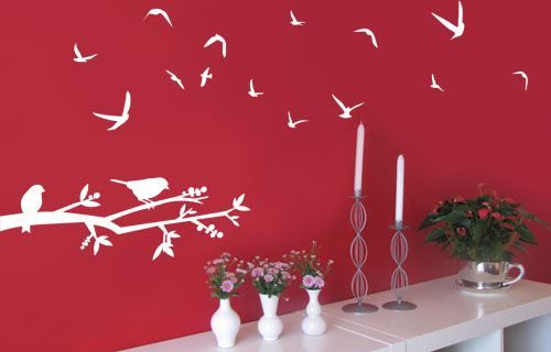 Fantastick - Fly Away Birds Vinyl Wall Art - White