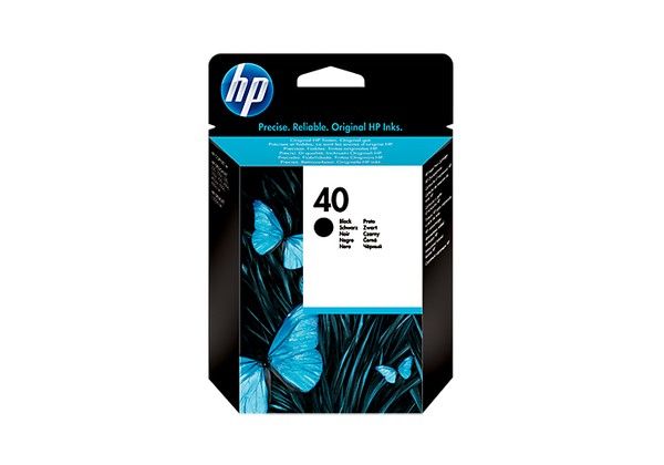 HP No. 40 Black Pigmented Ink Print Cartridge