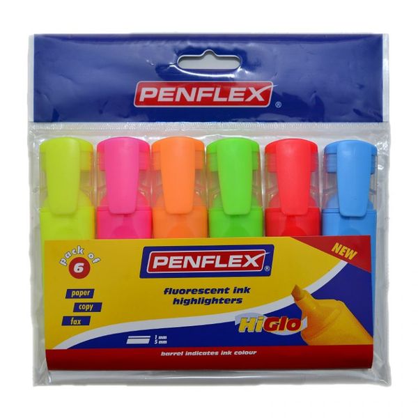Penflex Highlighter - 6 Colours