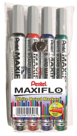 Pentel Maxiflo 4.0mm Bullet Tip Whiteboard Markers - Wallet of 4, Shop  Today. Get it Tomorrow!