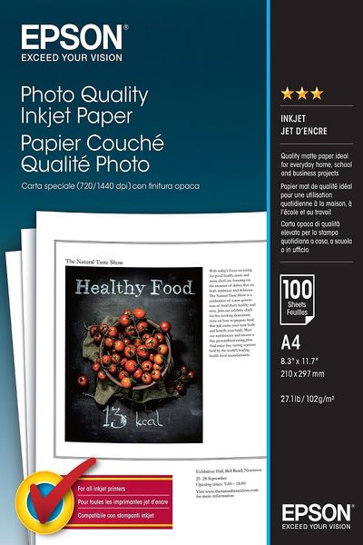 Epson A4 Matte Photo Quality Paper (100 Sheets)