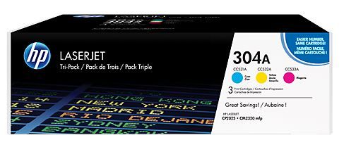 HP 304A Colour Lase Toner - 3 Pack (Magenta, Cyan and Yellow)