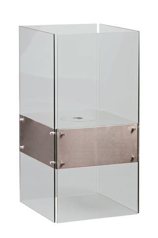 1green Freestanding Bio-Ethanol Fireplace - Stainless Steel &amp; Glass