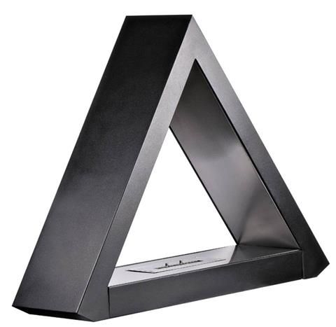1green Triangular Freestanding Bio-Ethanol Fireplace - Black