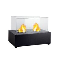 1green Double Burner Table Styled Ethanol Fireplace - Black | Buy ...