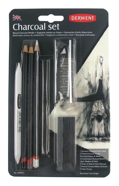 Derwent Charcoal Mixed Media Blister Pack, 2300675