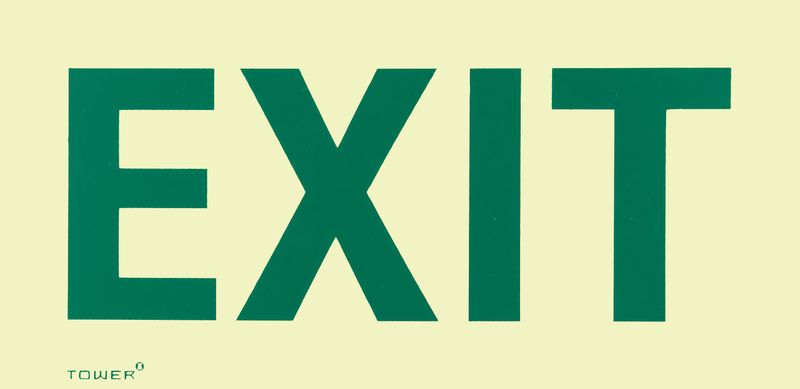 Tower Photoluminescent Sign - Exit