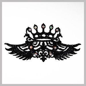 Black Lace Skin Jewellery: Black Sparkle Collection - Regal - Without Crystals